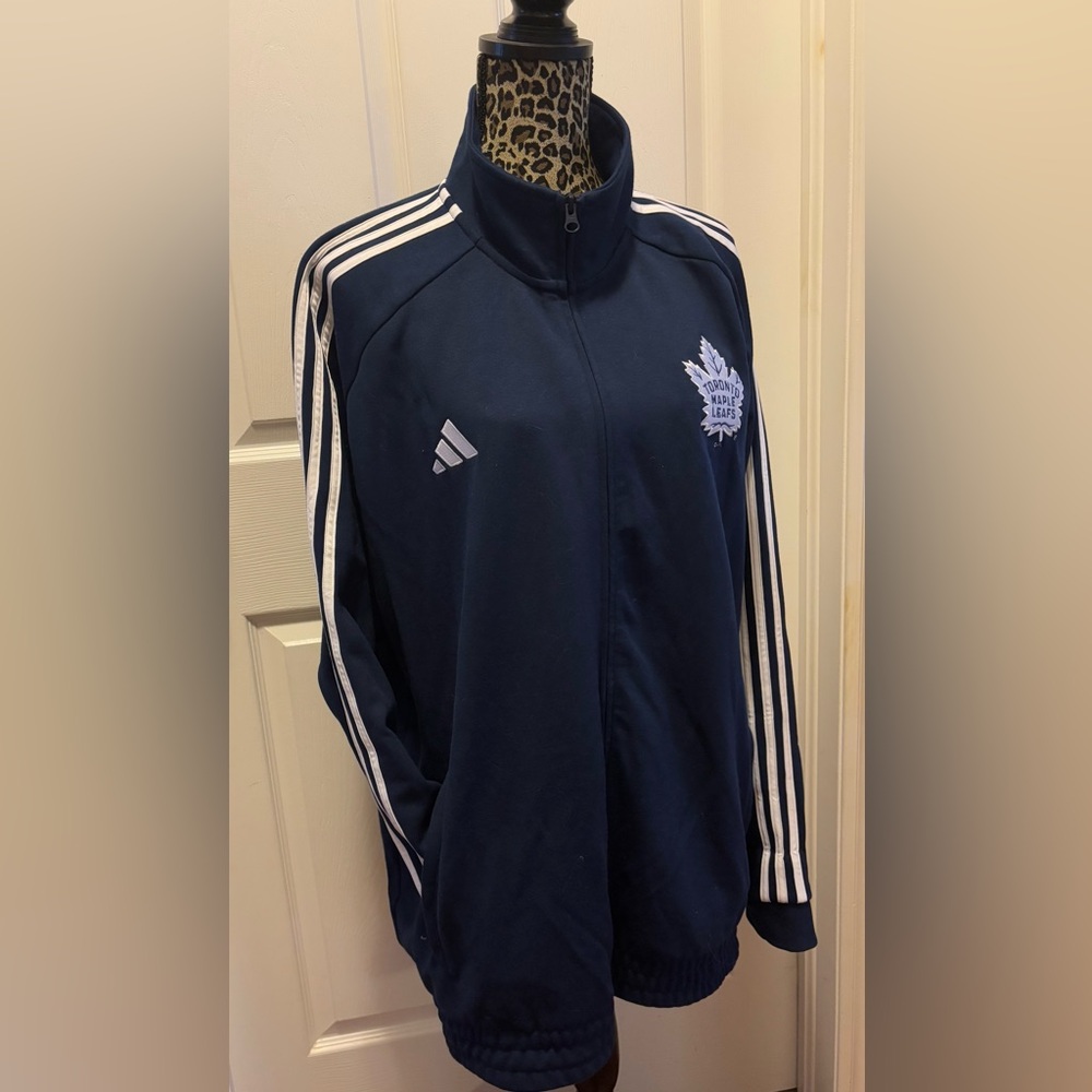 Adidas Dark Blue Jacket with White Accents